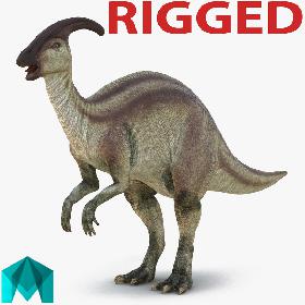 Parasaurolophus Rigged for Maya